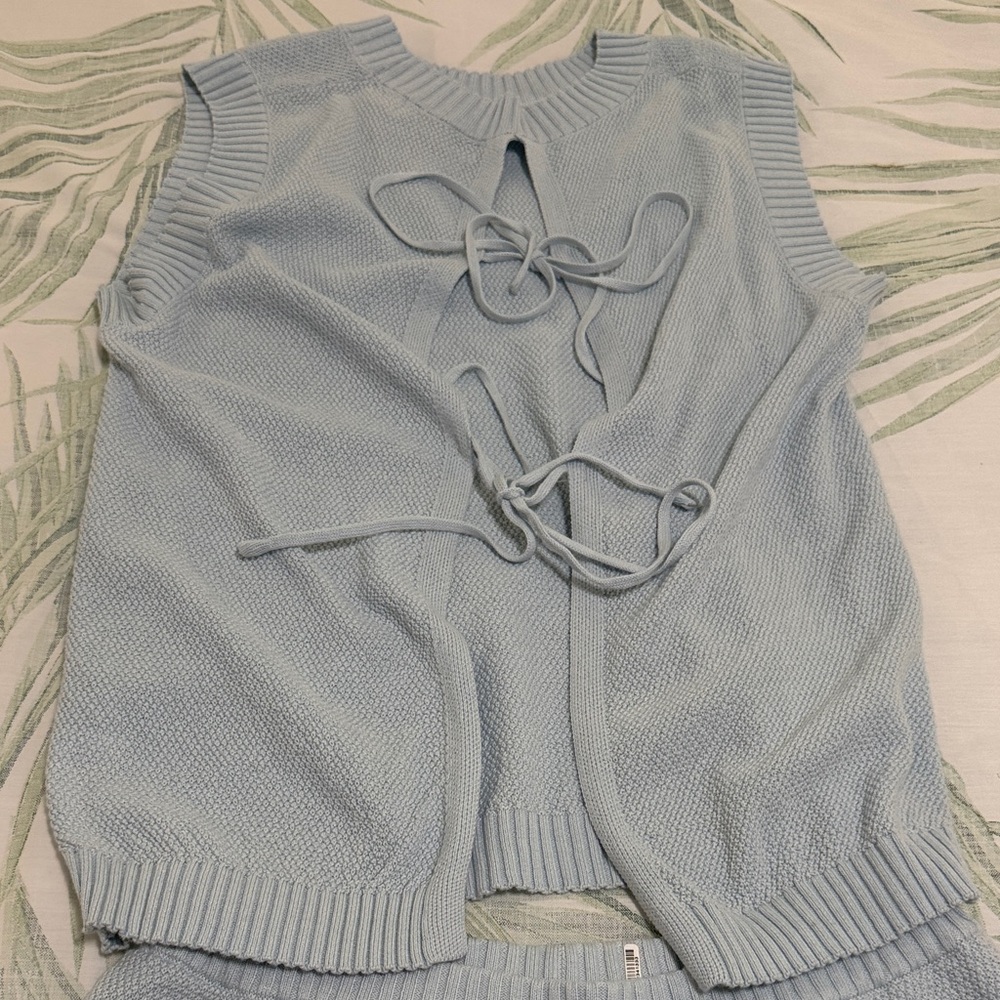 Women's Light Blue Knit Set - Picture 2 of 4